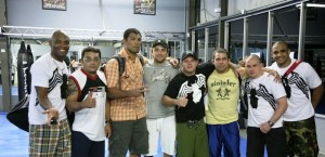 Andre Glodzinski with Anderson "Spider" Silva + Antonio Rodrigo Nogueira "Minotaur"